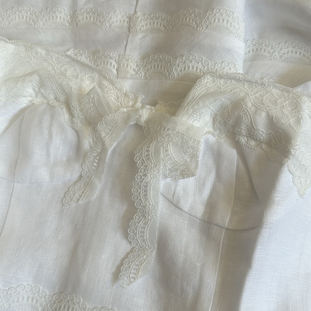 NEW Reformation Arya Mini Linen Dress Lace Detail Adjustable Straps White | sz 2 - Picture 14 of 14